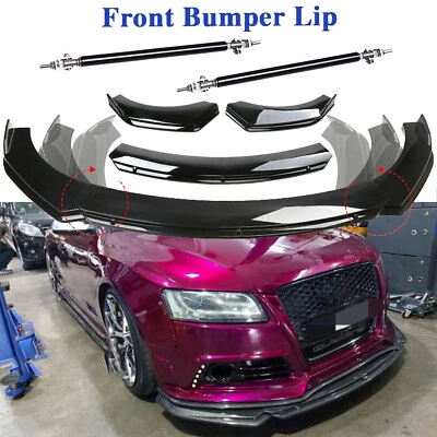 For Audi A3 A4 A5 A6 S5 Front Bumper Lip Part Accessories Splitter+Spoiler Body Foto 1 de 4