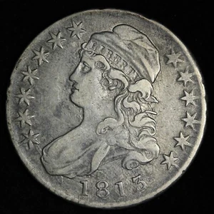1813 Capped Bust Silver Half Dollar VF E145 SRCEH - Picture 1 of 2