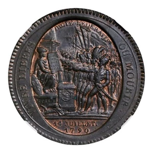 Monedas NGC AU58 BN Francia 5 Soles 1792 Birmingham Soho Revolución Francesa LL - Imagen 1 de 4
