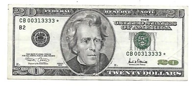 $20 2001 Scarce New York Star Series Key only 320,000 Printed CB00313333* - Image 1 of 2