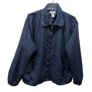 XL Haband Casual Joe Men Navy Blue full Zip Microfiber Jacket windbreaker Coat - Picture 1 of 11