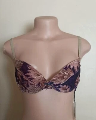 Roberto Cavalli Ropa Interior Mujer Sujetador Floral Terciopelo Solo Talla IT 46 Foto 1 de 4