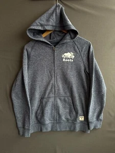 Roots Canada Hoodie Kids Youth Size XXL Blue Salt and Pepper Beaver Logo Sports - Picture 1 of 8