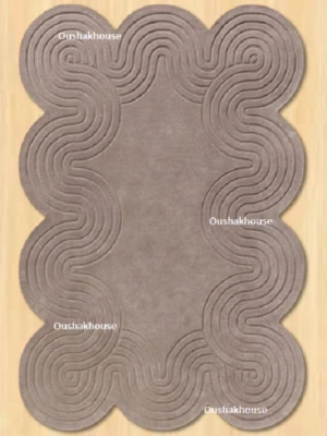 Handmade Wool Rug – Multicolor Irregular Line Pattern for Modern Decor - Image 1 of 4