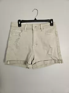 NWT Womens Vervet Rebecca Gray Denim Jean Shorts Large L High Waisted - Picture 1 of 5