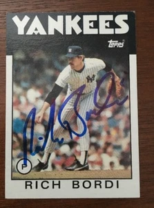 RICH BORDI 1986 TOPPS AUTOGRAPHED SIGNED AUTO BASEBALL CARD 94 YANKEES - Picture 1 of 1