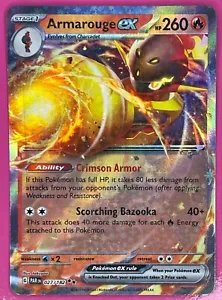 Pokémon JCC Armarouge EX 027/182 Doble Raro Paradoja Rift SV04 S&V Inglés Casi Nuevo - Imagen 1 de 5