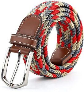 Braided Canvas Woven Elastic Stretch Belts for Men/Women/Junior with Multicolore