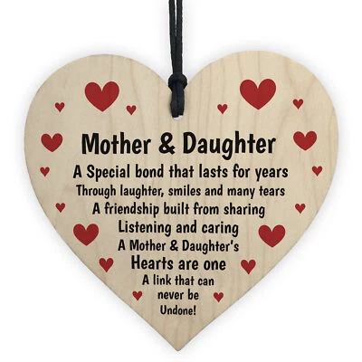 RED OCEAN Mother And Daughter Gifts Wood Heart Daughter Birthday Gifts From Mum