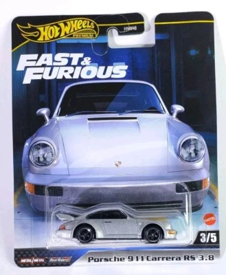 Hot Wheels Premium Fast & Furious Porsche 911 Carrera RS 3.8 Silver 2024 - Image 1 of 2