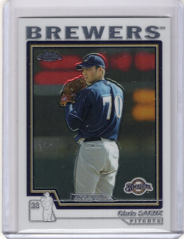 CHRIS SAENZ 2004 Topps Traded CHROME ROOKIE CARD #T131 - BREWERS - Image 1 of 1