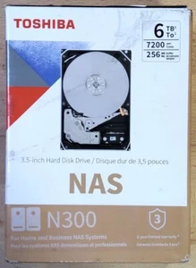 Toshiba HDWG460XZSTB N300 PRO 6TB Large-Sized Business NAS 3.5-Inch Internal HDD - Afbeelding 1 van 4
