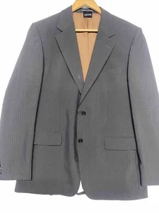 Hugo Boss Blazer Men's Wool Brown Striped 2 Btn Sport Coat Suit Jacket 42R - Picture 1 of 16