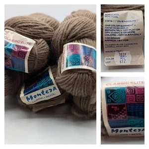 5 Hanks Llama/Wool Yarn Classic Elite Monteza Khaki Brn 3839 100 Grm 127 yd Peru - Picture 1 of 5