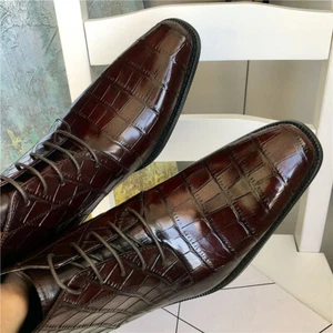 Chelsea Boots Men's Real Leather Handmade Short Boots British High-top Shoes Sz - Picture 1 of 24