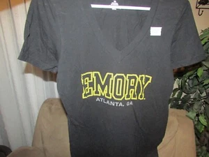 Emory University Eagles  NCAA Script Tee Women T Shirt V Neck Atlanta - Picture 1 of 2