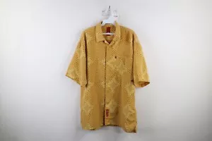 Vintage 90s Ecko Mens Medium Psychedelic Geometric Looped Collar Button Shirt - Picture 1 of 16