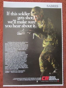 1/86 PUB SINGAPORE ELECTRONICS CEI SABRES SMALL ARM SIMULATOR SAR 80 ORIGINAL AD - Picture 1 of 1