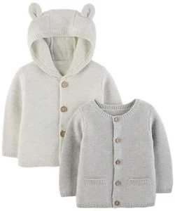 Baby Neutral Cardigans 2-Pack Knit Sweaters for Boys Girls Cozy Fit - Picture 1 of 3