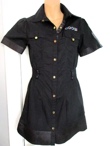 COOGIE WOMENS SMALL DRESS BLACK BEJEWELED MILITARY LOOK SHORT SHORT DRESS - Picture 1 of 17