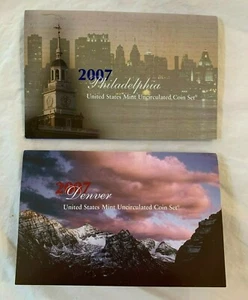2007 US Mint Unc Coin 28 Piece Clad Set Philadelphia & Denver COA & OGP and box - Picture 1 of 5