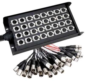 MULTICORE 30 M 32 KANAL STAGEBOX 24 IN 8 OUT XLR KABEL BÜHNE MIKROFON KABEL LIVE - Bild 1 von 5