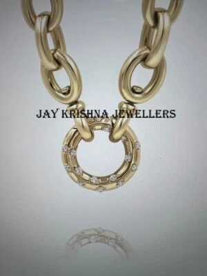 14k Solid Gold Lock Clasp, Four Sided Diamond Carabiner Lock Clasp Jewelry - Image 1 of 3