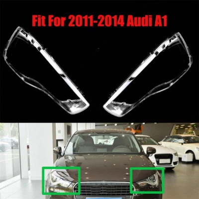 Fit For 2011-2014 Audi A1 Headlight Headlamp Lens Cover Left Right Side 2Pcs Foto 1 de 4