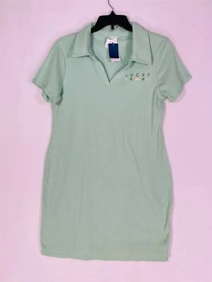 Zoe + Liv рубашка-поло платье женщин маленький ребро коротким рукавом эластичной светло-зеленый - Изображение 1 из 4