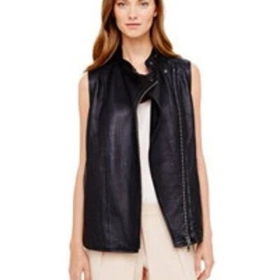 CHALECO CLUB MONACO REY CUERO NEGRO TALLA S $495 Foto 1 de 2