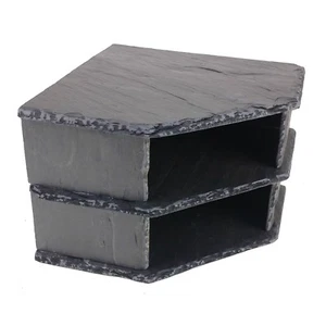 Double Corner SLATE Cave Stone Rock for Pleco AQUARIUM Fish Tank Vivarium - Picture 1 of 8