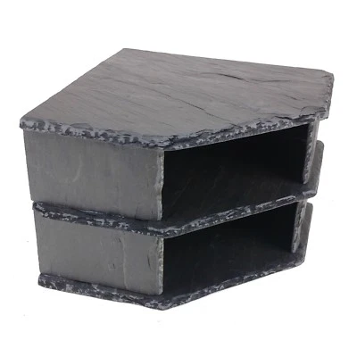 Double Corner SLATE Cave Stone Rock for Pleco AQUARIUM Fish Tank Vivarium