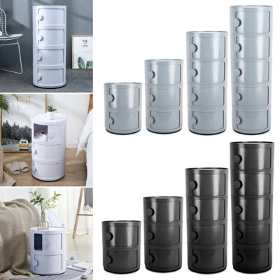 2-5 Tier Cylinder Drawer Cabinet Storage Unit Bathroom Chest Cupboard Side Table