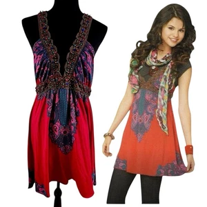 Y2K Free People M Tunic Top Dress ASO Selena Gomez as Alex Russo Babydoll Beads - Picture 1 of 23