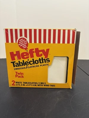 VTG Hefty Table Cloths Twin Pack NIB Embossed Cloth Like - Image 1 of 4