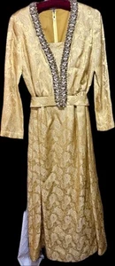 Genuine Vtg 1950s Custom Made Beaded Sequin Dress Haute Couture.Old Hollywood - Picture 1 of 2