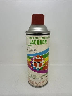 Vintage 70’s Tempo Custom Color Red paper label spray paint can - Image 1 of 4