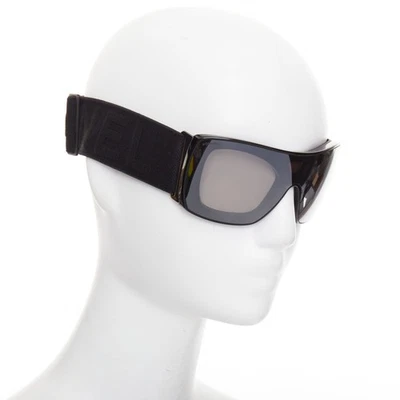 CHANEL черный ацетат технический щит лыж очки солнцезащитные очки - Изображение 1 из 4