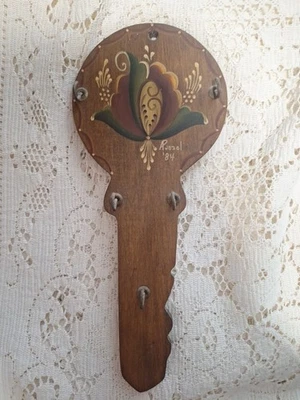 Vintage Hand Painted Wooden Key Holder - Image 1 of 4