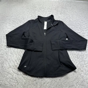 Fabletics Track Jacket Black Full Zip Mock Nock Womens Size Small S - Picture 1 of 12