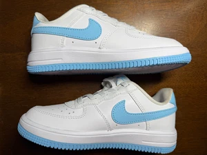 Nike Force 1 Low EasyOn PS 'White Aquarius Blue' FN0237-107 Shoes 13C No Box - Picture 1 of 5