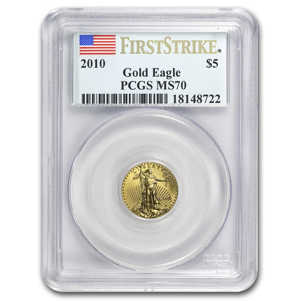 2010 1/10 oz American Gold Eagle MS-70 PCGS (FirstStrike®) - Image 1 of 3