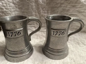 Vintage 1776 Bicentennial Wilton Pewter Mug Set Of 2 - Picture 1 of 4