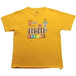 Joe Gibbs Racing T-Shirt XL Men's Nascar M&M's Sportswear Yellow Cotton - Picture 1 of 5