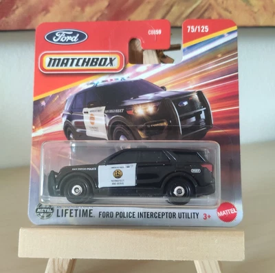 Matchbox Mattel Ford Police Interceptor Utility 2024 75/125 JBT10 Auto Polizia - Immagine 1 di 2