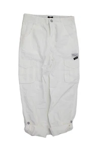 IKKS Girls Hook Closure Cuff Hem Straight Leg Cargo Pants White Size 10 - Picture 1 of 6