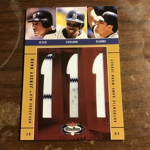 Jeter/Soriano/Giambi 2003 Fleer BoxScore Triple Jersey Rack  Very Cool - Picture 1 of 2