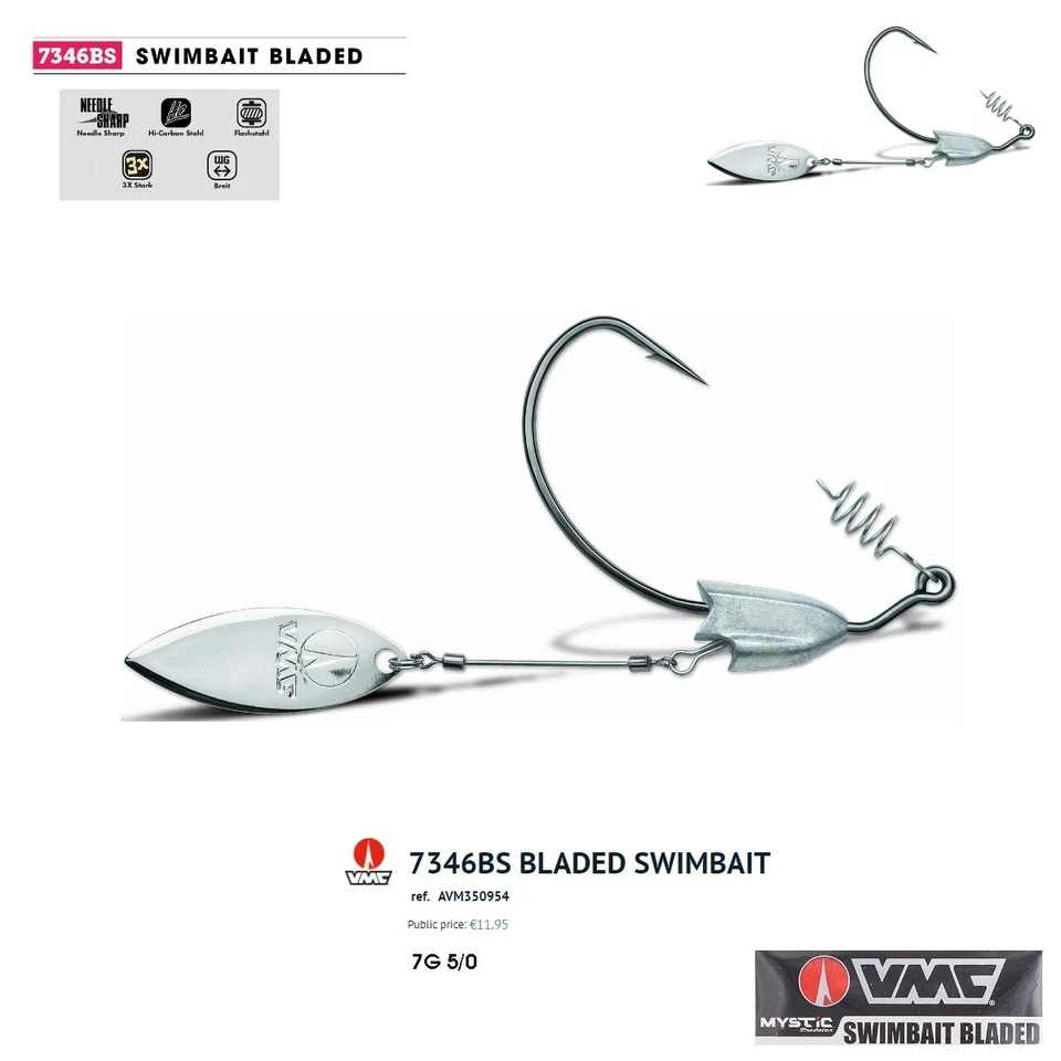 Doppelpack  VMC -MYSTIC 7346BS SWIMBAIT BLADED 5/0 7g - Bild 1 von 1