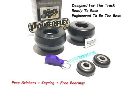 Per Vw Polo 6R POWERFLEX Boccole attacco superiore puntone anteriore nero con cuscinetti omaggio - Immagine 1 di 2