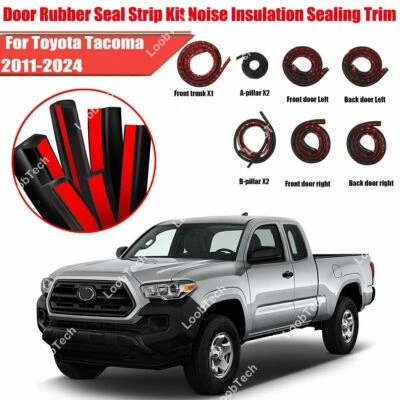Kit de tiras de sellado de goma para puertas Toyota Tacoma 11-25 molduras de sellado de aislamiento acústico Foto 1 de 4